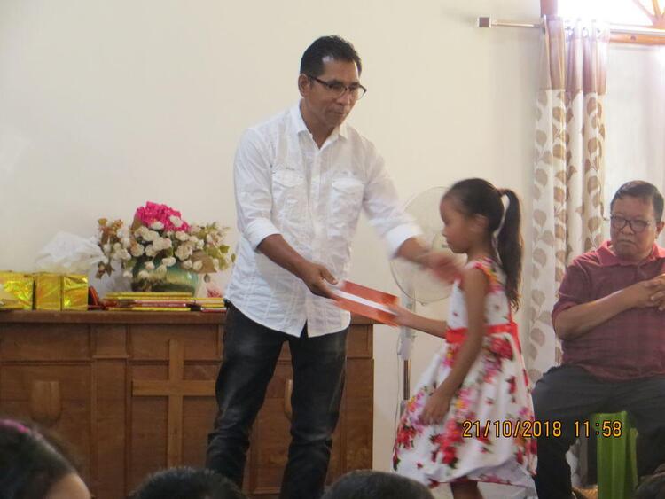 Prize distribution made by Director Shri. Salwan Marak for Nursery student